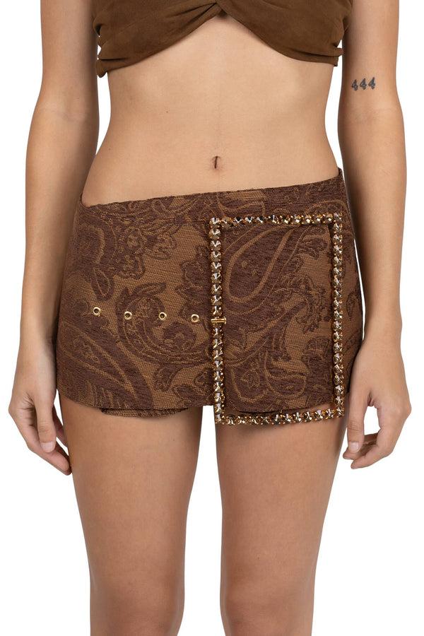 jeffrey campbell GIRLYPOP SKIRT Belt Brown Tapestry