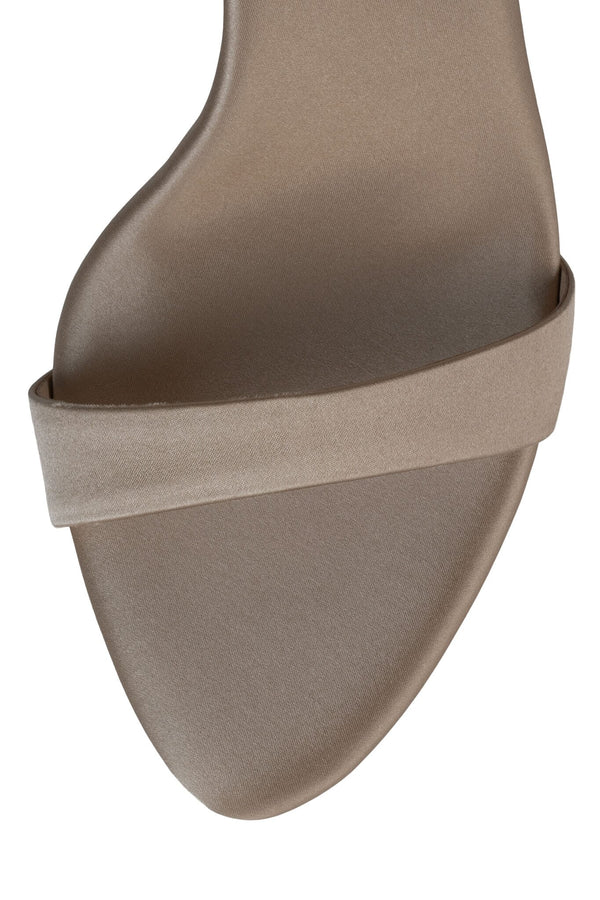 Jeffrey Campbell GO-GETTER Heeled Sandal Champagne Satin