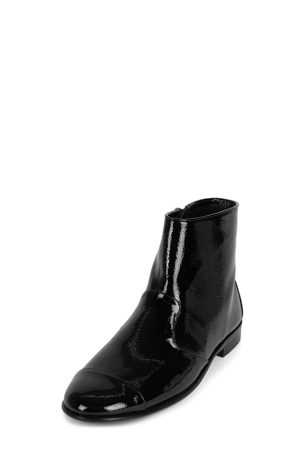 Jeffrey Campbell GRETTA Ankle Boot Black Crinkle Patent
