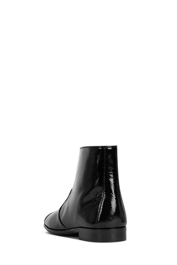 Jeffrey Campbell GRETTA Ankle Boot Black Crinkle Patent