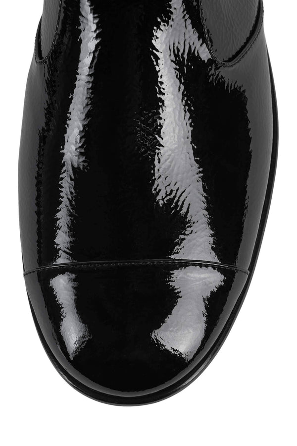 Jeffrey Campbell GRETTA Ankle Boot Black Crinkle Patent