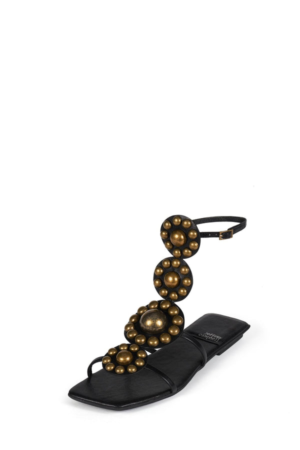 Jeffrey Campbell GUINEVERE Flat Sandal Black Bronze
