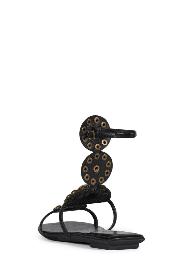 Jeffrey Campbell GUINEVERE Flat Sandal Black Bronze
