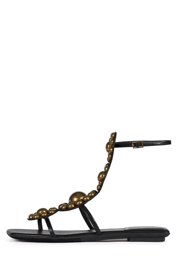 jeffrey campbell GUINEVERE Flat Sandal Black Bronze