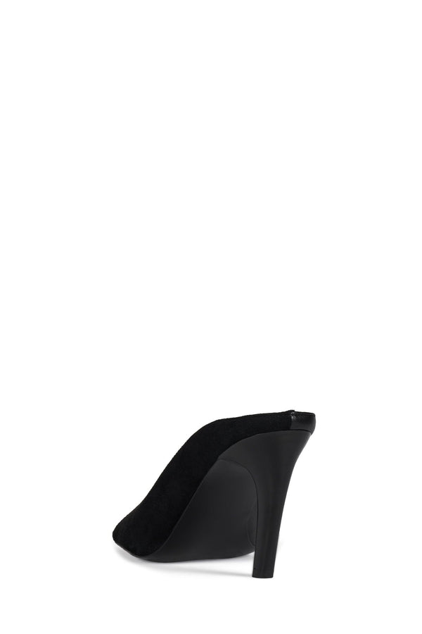 Jeffrey Campbell HOOF-IT Heeled Mule Black Suede Combo
