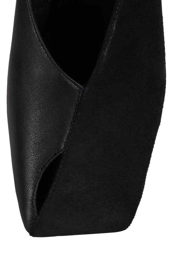 Jeffrey Campbell HOOF-IT Heeled Mule Black Suede Combo