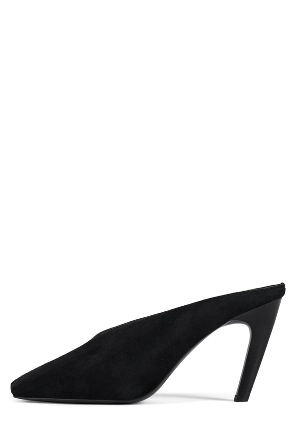 jeffrey campbell HOOF-IT Heeled Mule Black Suede Combo