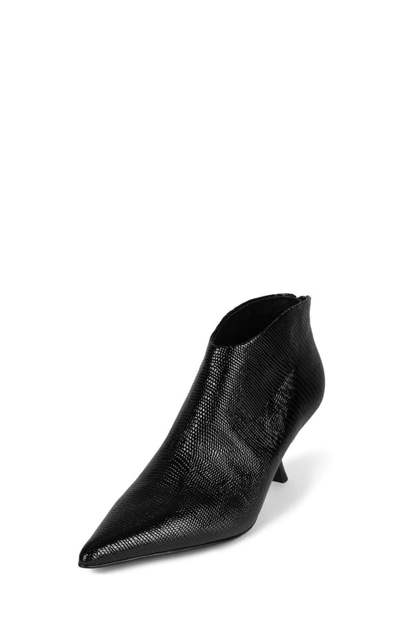 Jeffrey Campbell HOOKED Ankle Boot Black Shiny Snake