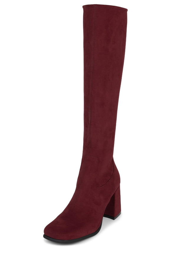 Jeffrey Campbell HOTLAVA-K2 Knee-High Boot Dark Red Suede