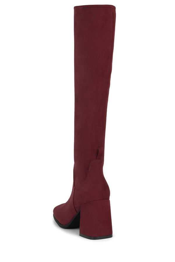 Jeffrey Campbell HOTLAVA-K2 Knee-High Boot Dark Red Suede