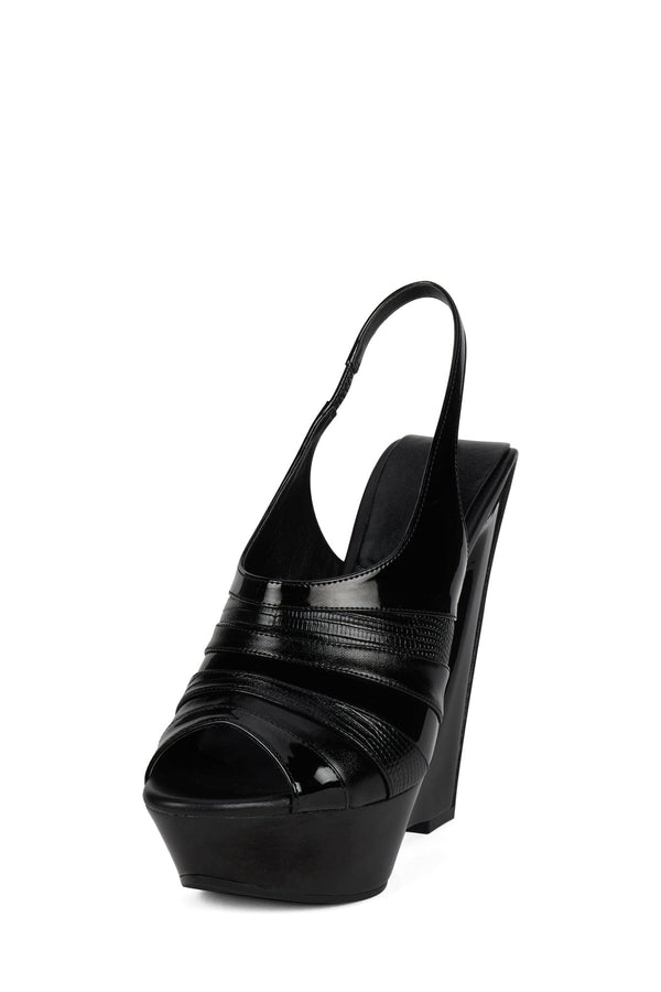 Jeffrey Campbell HYPERSPEED Platform Sandal Black Patent Combo
