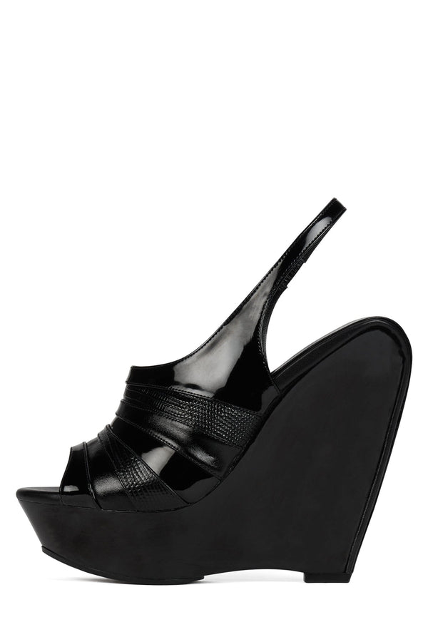 jeffrey campbell HYPERSPEED Platform Sandal Black Patent Combo
