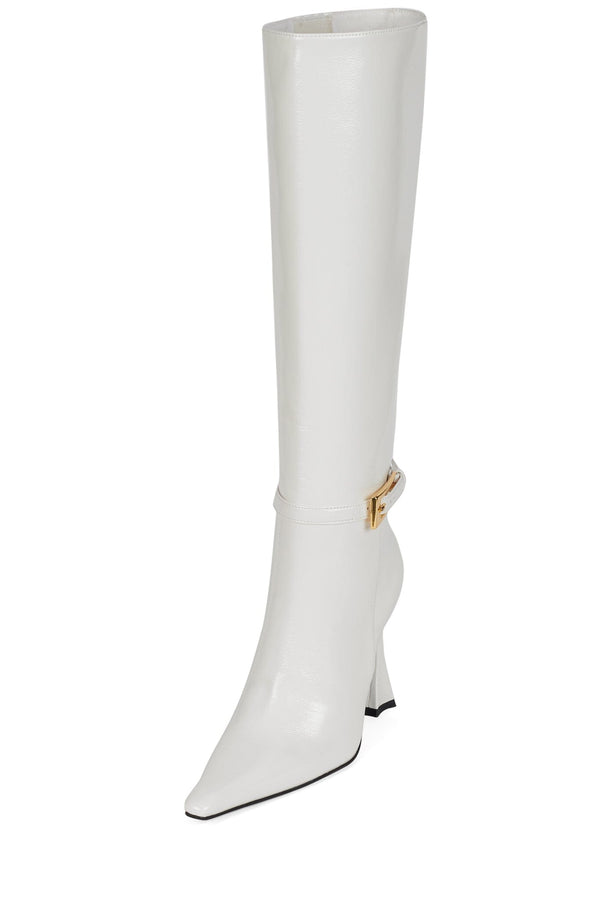 Jeffrey Campbell IDENTITY Knee-High Boot Black Gold
