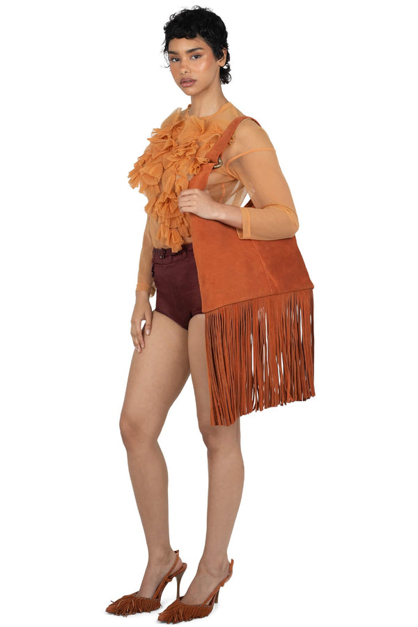 Jeffrey Campbell 7-WONDERS Bag Orange Suede