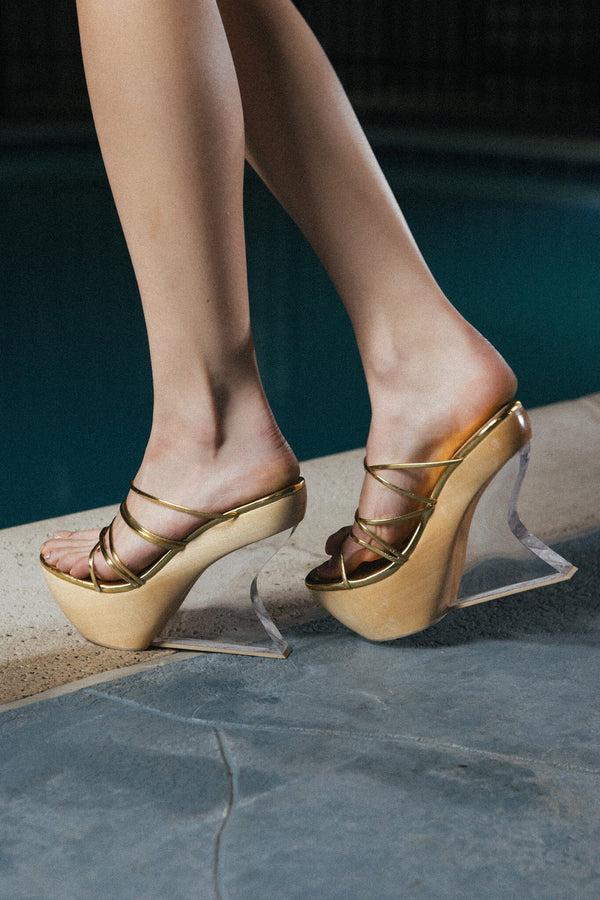Jeffrey Campbell ANDROID Platform Sandal Gold