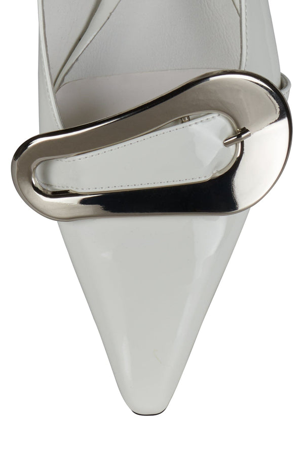 Jeffrey Campbell ASAMI Flat White Patent Silver