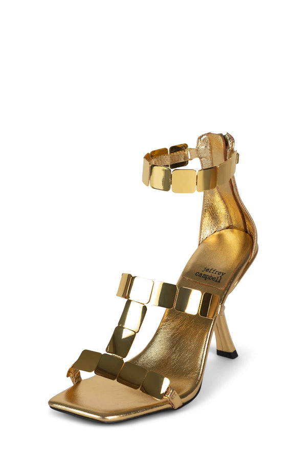 Jeffrey Campbell ASCEND Heeled Sandal Gold Gold