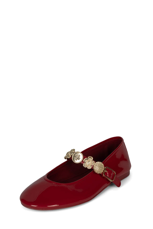 Jeffrey Campbell BEQUEST Flat Red Crinkle Patent