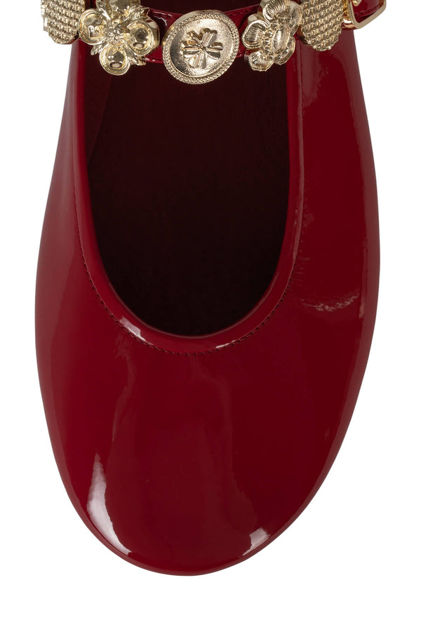 Jeffrey Campbell BEQUEST Flat Red Crinkle Patent