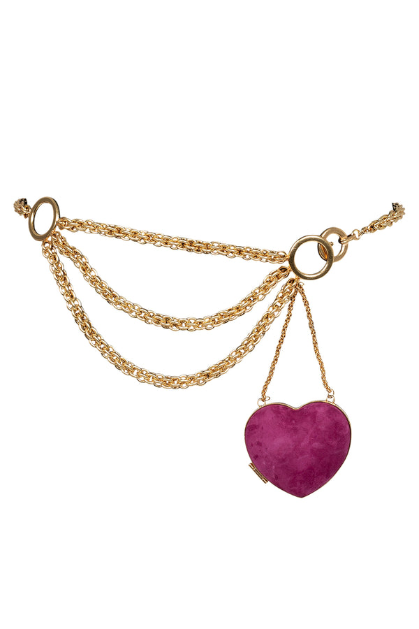 Jeffrey Campbell BPM BELT Belt Fuchsia Suede Gold