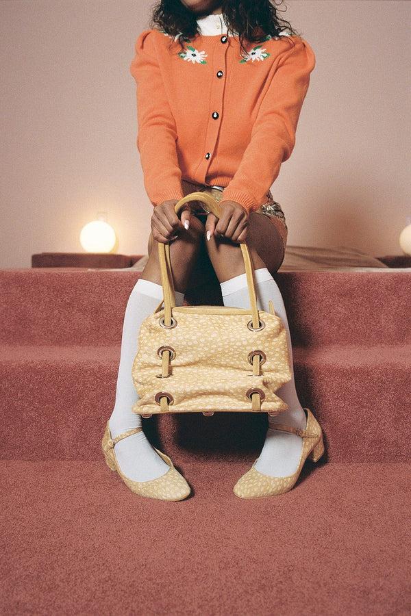 Jeffrey Campbell CHESSY-F Bag Tan Cream Dots