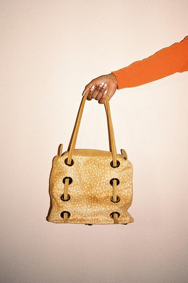 Jeffrey Campbell CHESSY-F Bag Tan Cream Dots
