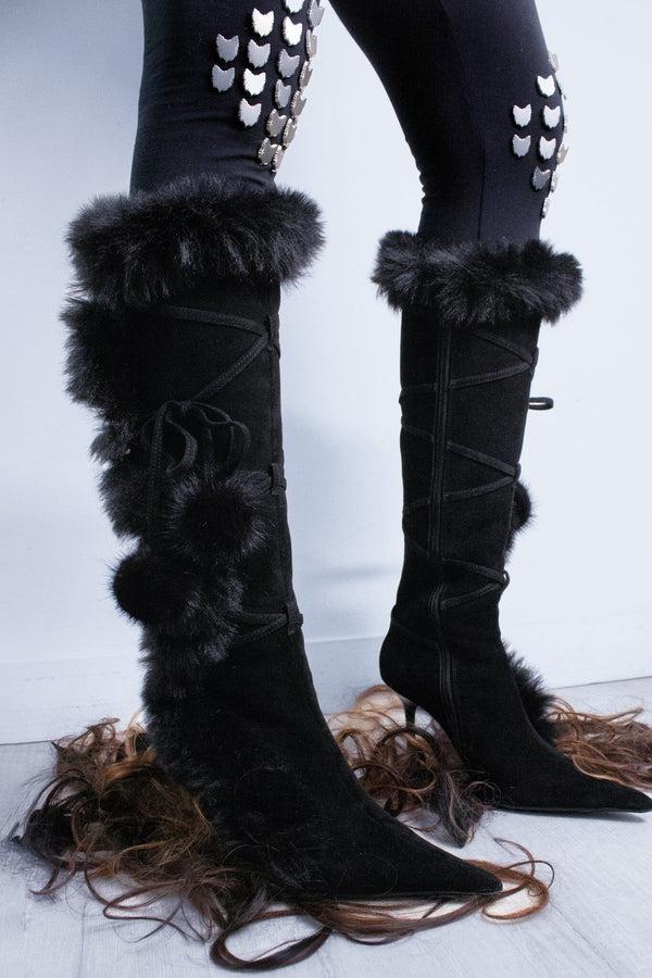 Jeffrey Campbell CHILLY Knee-High Boot Black Combo