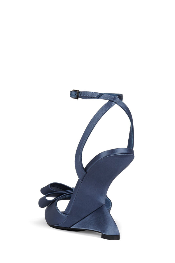 Jeffrey Campbell CINDY-LOU Wedge Sandal Blue Satin