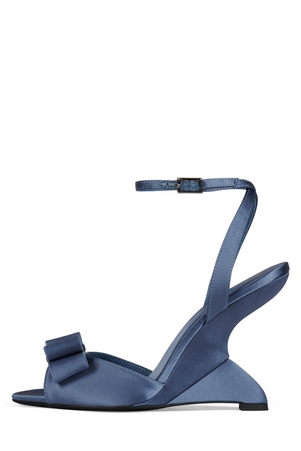 jeffrey campbell CINDY-LOU Wedge Sandal Blue Satin