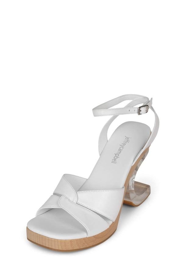 Jeffrey Campbell COMPENSATE Heeled Sandal White