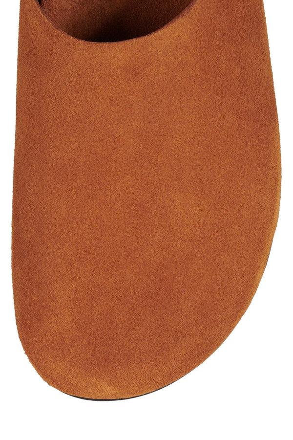 Jeffrey Campbell CONTENT Flat Mule Dark Tan Suede