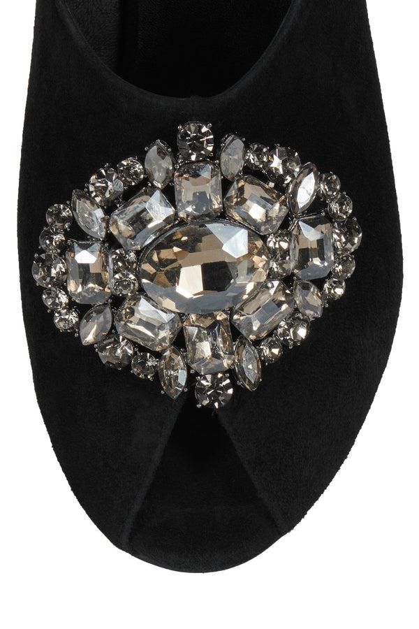 Jeffrey Campbell CORONATE Heeled Mule Black Suede