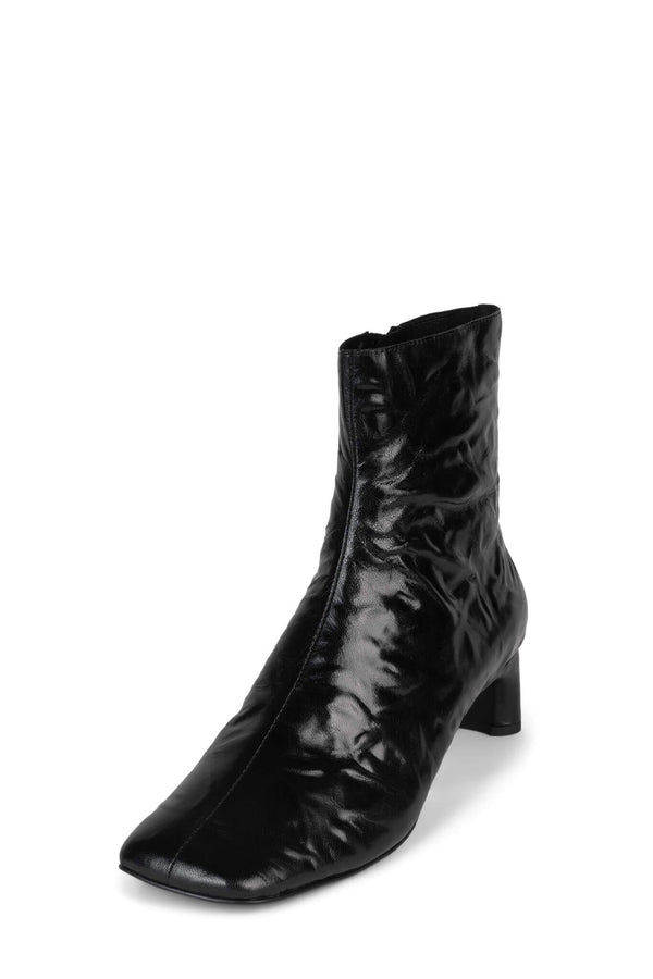 Jeffrey Campbell DISCUSS Heeled Boot Black Crinkle