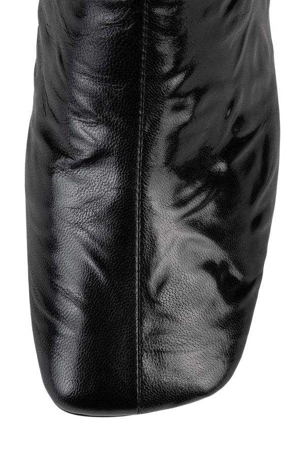 Jeffrey Campbell DISCUSS Heeled Boot Black Crinkle