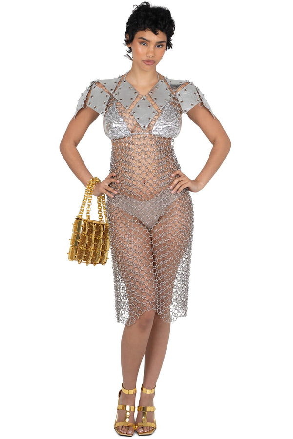 Jeffrey Campbell EQUIPPED DRESS Dress Silver Combo
