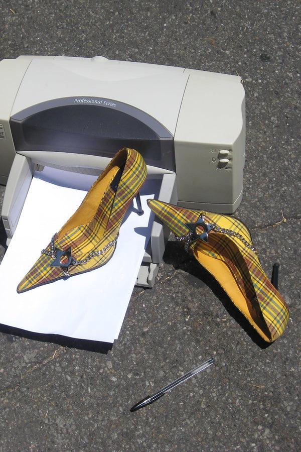 Jeffrey Campbell ETOILE Pump Red Plaid Silver