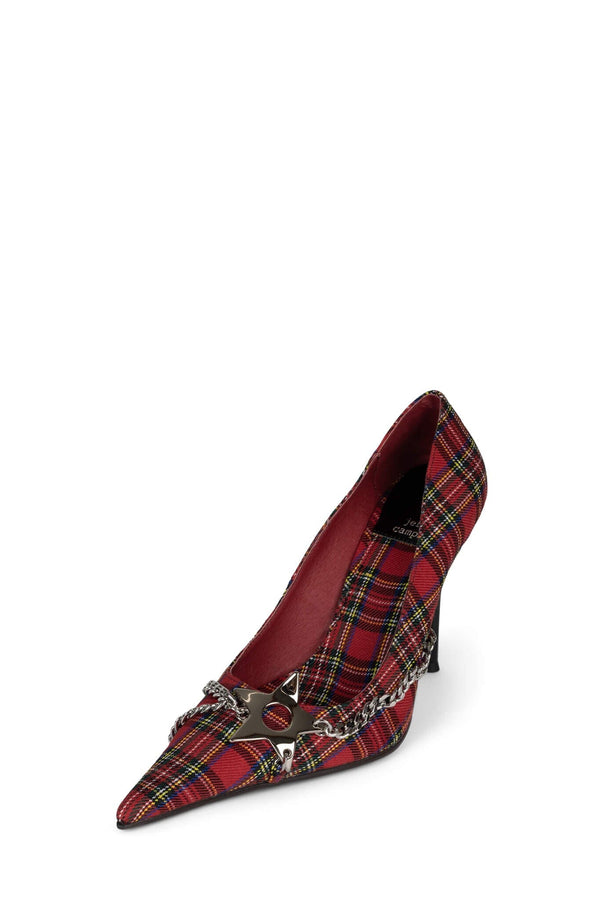 Jeffrey Campbell ETOILE Pump Red Plaid Silver