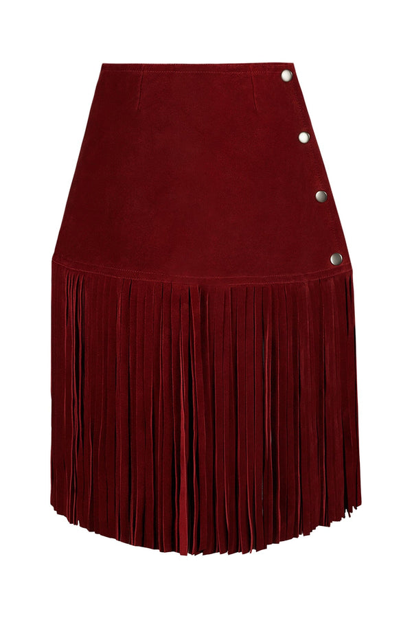 Jeffrey Campbell FIXIN-TO SKIRT Belt Red Suede