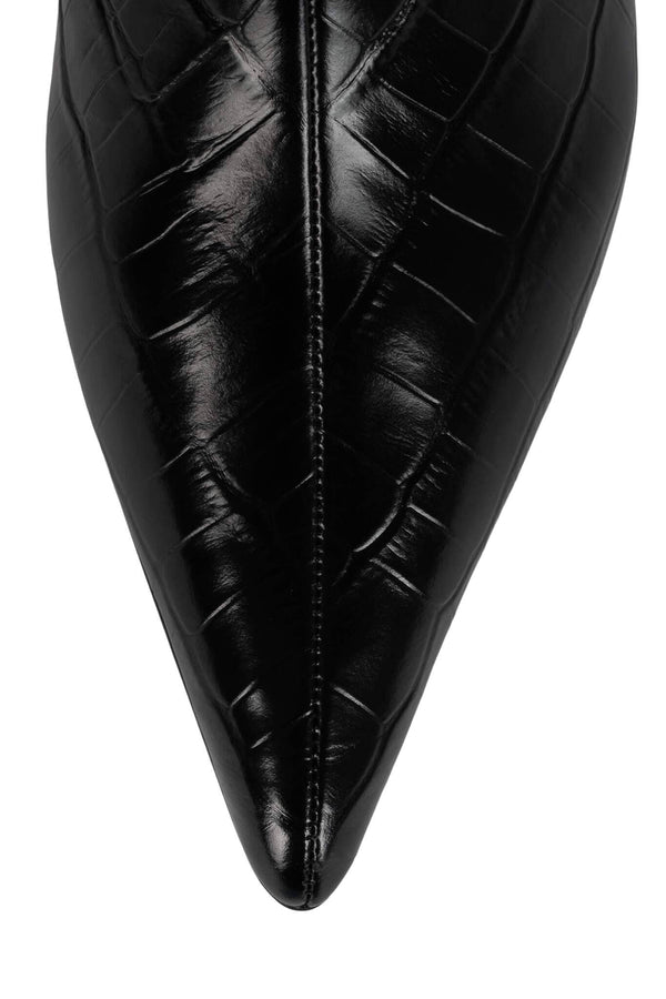 Jeffrey Campbell FLINCH Knee-High Boot Black Croco