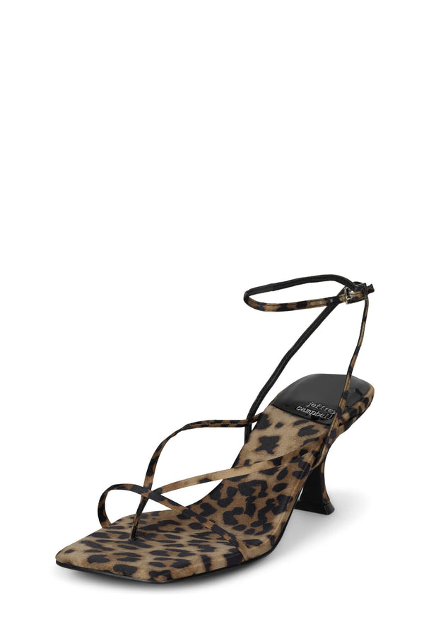 Jeffrey Campbell FLUXX Heeled Sandal Cheetah Satin