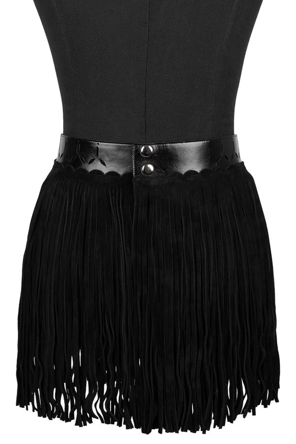 Jeffrey Campbell FRINGES BELT Skirt Black