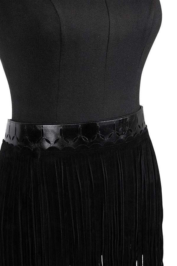Jeffrey Campbell FRINGES BELT Skirt Black