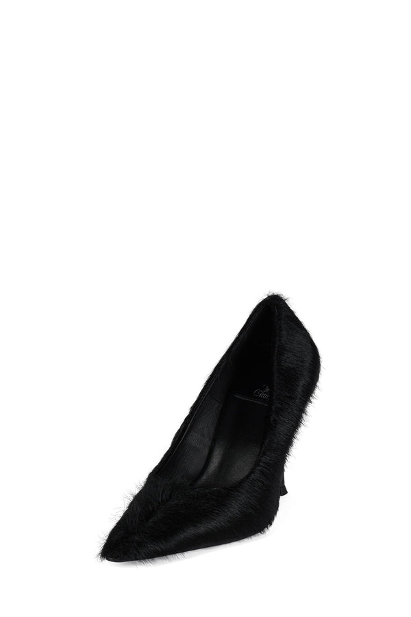 Jeffrey Campbell FUR-REAL Pump Black Long Hair