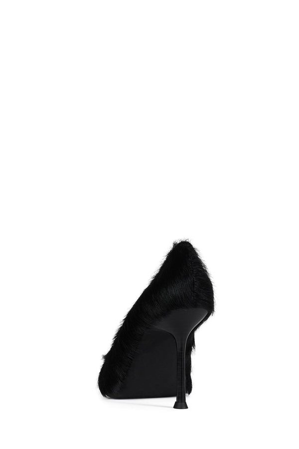 Jeffrey Campbell FUR-REAL Pump Black Long Hair