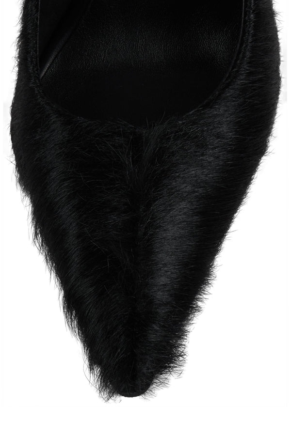 Jeffrey Campbell FUR-REAL Pump Black Long Hair