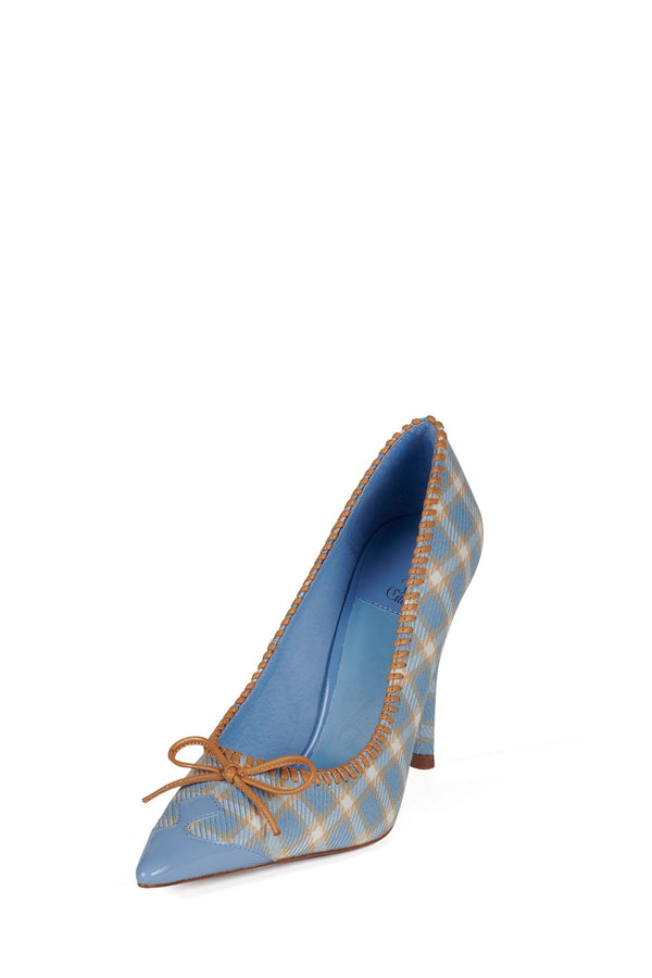 Jeffrey Campbell GET-A-CLUE Pump Blue Plaid Blue