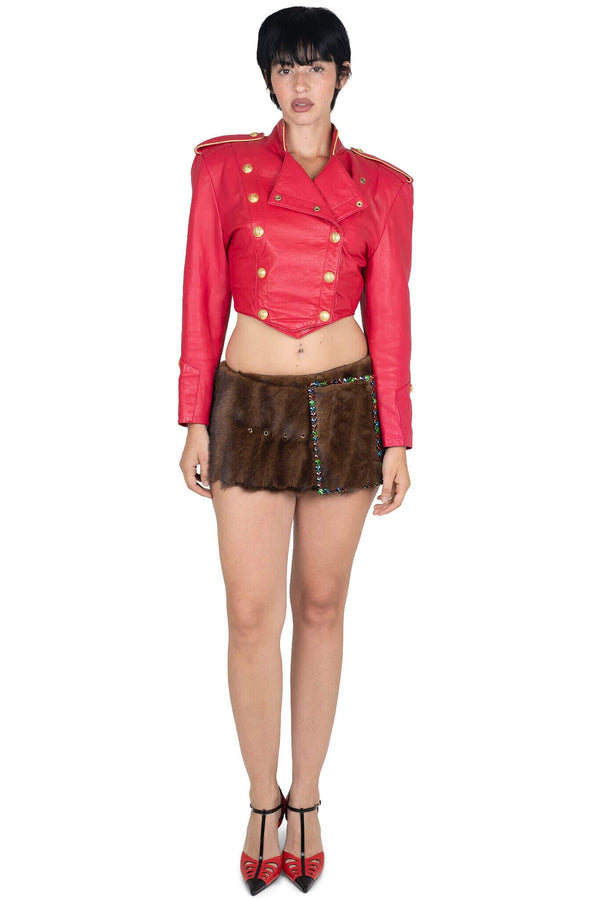 Jeffrey Campbell GIRLYPOP-F SKIRT Belt Berry Multi