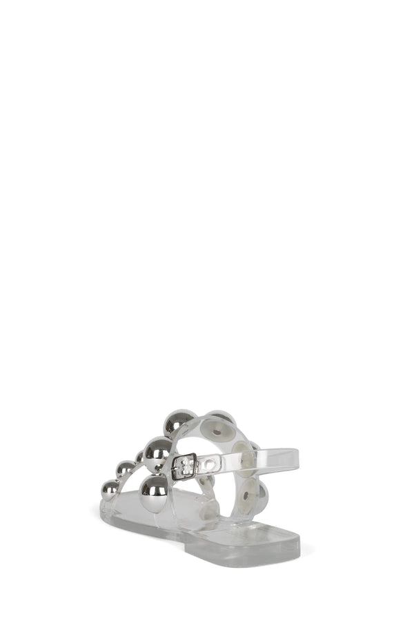 Jeffrey Campbell GUM-DROP Flat Sandal Clear Silver