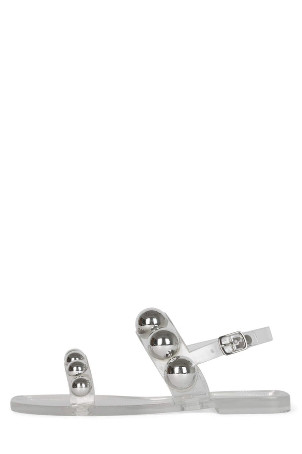 jeffrey campbell GUM-DROP Flat Sandal Clear Silver