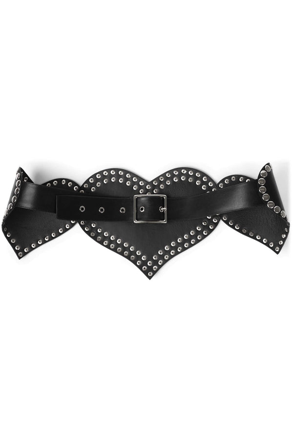 Jeffrey Campbell HEART-CORE BELT Black Suede Gold
